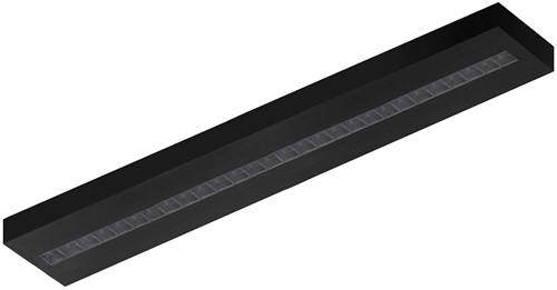 Pragmalux LED Opbouwarmatuur Optic transparant reflector 20x120cm 36W 4400-4800lm 3000K-3500K-4000K 3CCT CRI>90 UGR<16 zwart RAL9005 + Philips DALI driver-1