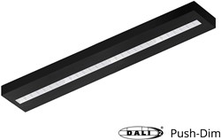 Pragmalux LED Opbouwarmatuur Optic witte reflector 20x120cm 36W 4350-4750lm 3000K-3500K-4000K 3CCT CRI>90 UGR<16 zwart RAL9005 + Philips DALI driver