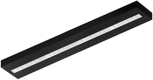 Pragmalux LED Opbouwarmatuur Optic witte reflector 20x120cm 26-36W 3550-4750lm 3000K-3500K-4000K 3CCT CRI>90 UGR<16 zwart RAL9005 + Philips driver