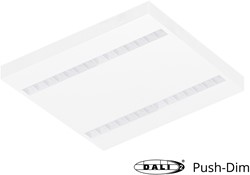 Pragmalux LED Opbouwarmatuur Optic witte reflector 60x60cm 36W 4350-4750lm 3000K-3500K-4000K 3CCT CRI>90 UGR<16 wit RAL9003 + Philips DALI driver