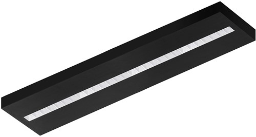 Pragmalux LED Opbouwarmatuur Optic witte reflector 30x120cm 26-36W 3550-4750lm 3000K-3500K-4000K 3CCT CRI>90 UGR<16 zwart RAL9005 + Philips driver