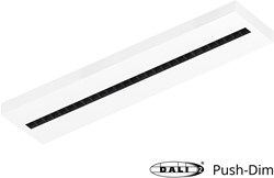 Pragmalux LED Opbouwarmatuur Optic zwarte reflector 30x120cm 36W 4050-4400lm 3000K-3500K-4000K 3CCT CRI>90 UGR<16 wit RAL9003 + Philips DALI driver