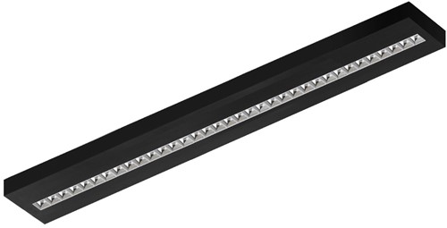 Pragmalux LED Opbouwarmatuur Optic hoogglans reflector 200x1570mm 38-50W 4950-6700lm 3000K-3500K-4000K 3CCT CRI>90 UGR<16 zwart RAL9005 + Osram driver