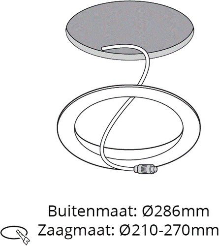 Pragmalux LED Downlight Spectre opvulring buitenmaat Ø286mm zaagmaat Ø210-270mm wit-1