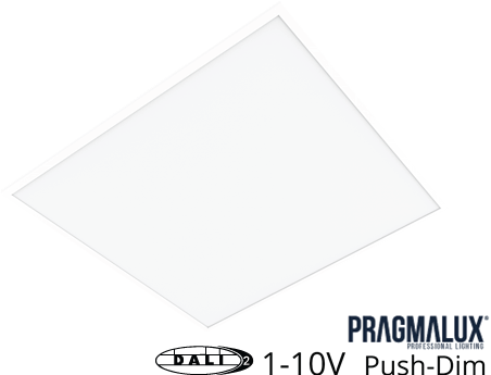 Pragmalux LED Paneel 60x60cm Essence G3 25-34W 3000K-6000K 3-CCT 3050-4350lm UGR<19 +Universele Driver (DALI2, 1-10V, Push-dim) (4x14W)