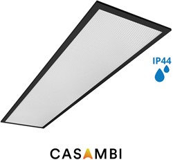 Pragmalux LED Paneel 30x120cm Sigma G2 Zwart IP44 38W 3000K-4000K 2-CCT 5000-5100lm UGR<19 +TCI Casambi Driver (2x28W)
