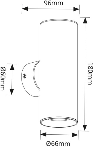 Pragmalux wandarmatuur Pareto 66 Rond up/down Ø66x180mm bronze RAL7048 - incl. GU10 fitting-1