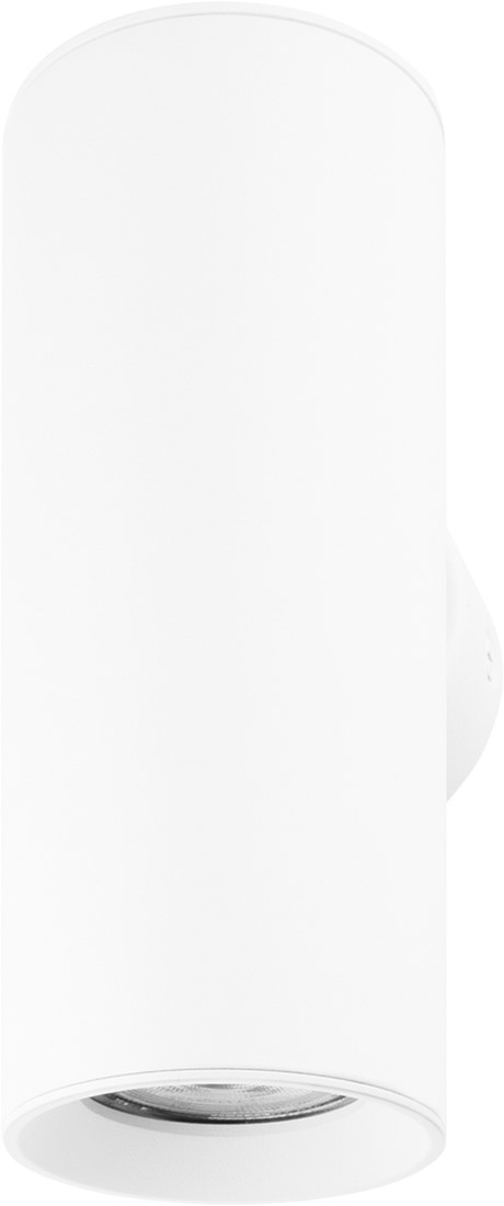 Pragmalux væglampe Pareto 66 rund op/ned Ø66x180mm hvid RAL9003 - inkl. GU10 beslag