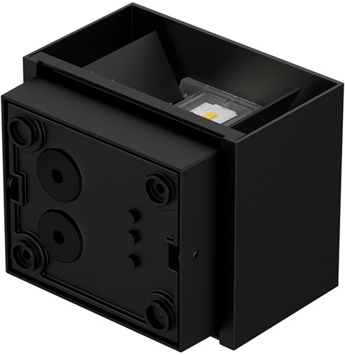 Pragmalux LED Wandarmatuur Parono IP65 Up/Down 6W 580lm 3000K instelbare lichtbundel Zwart RAL9005-5