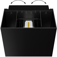 Pragmalux LED Wandarmatuur Parono IP65 Up/Down 6W 500lm 2700K instelbare lichtbundel Zwart RAL9005-3