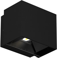 Pragmalux LED Wandarmatuur Parono IP65 Up/Down 6W 500lm 2700K instelbare lichtbundel Zwart RAL9005-1