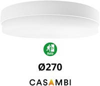 Pragmalux LED Plafonnière / Wandarmatuur Dura-S Wit Ø270 IP64 IK10 max.9W 1050-1100lm 3000K-3500K-4000K 3-CCT + Casambi driver + noodmodule 1uur autotest