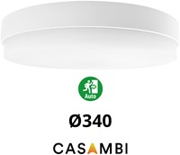 Pragmalux LED Plafonnière / Wandarmatuur Dura-M Wit Ø340 IP64 IK10 max.18W 2200-2300lm 3000K-3500K-4000K 3-CCT + Casambi driver + noodmodule 1uur autotest