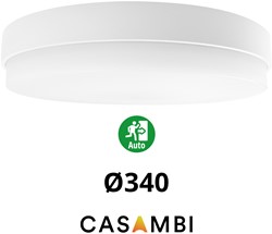 Pragmalux LED Plafonnière / Wandarmatuur Dura-M Wit Ø340 IP64 IK10 max.18W 2200-2300lm 3000K-3500K-4000K 3-CCT + Casambi driver + noodmodule 1uur autotest