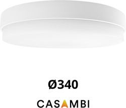 Pragmalux LED Plafonnière / Wandarmatuur Dura-M Wit Ø340 IP64 IK10 max.18W 2200-2300lm 3000K-3500K-4000K 3-CCT + Casambi driver