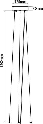 Pragmalux LED Plafonnière / Pendelarmatuur Plano accessoire pendelset met plafondkap Ø175x40mm 1,2m zwart-1