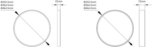 Pragmalux LED Plafonnière / Pendelarmatuur Plano-S accessoire deco ring zwart Ø290x37mm-2