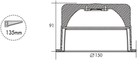 Pragmalux LED Downlight Mado 150 Hoogglans IP44 12W 3000K 1565lm Ø150 Buitenmaat - Gatmaat Ø135-1