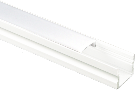 Pragmalux Aluminium Opbouwprofiel Wit 2m Breedte 17,2mm Hoogte 15mm Max. 14,4W/m