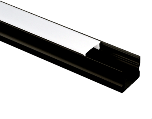 Pragmalux Aluminium Opbouwprofiel Zwart 2m Breedte 17,2mm Hoogte 15mm Max. 14,4W/m