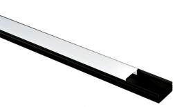 Pragmalux Aluminium Opbouwprofiel Zwart 2m Breedte 17,2mm Hoogte 8mm Max. 14,4W/m