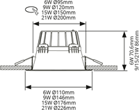 Pragmalux LED Downlight Essence UGR IP54 zwart max. 21W 3000K-6000K 3-CCT max. 2800lm 60D Ø226 Buitenmaat - Gatmaat Ø200 UGR<19 incl. TCI Casambi Driver-2