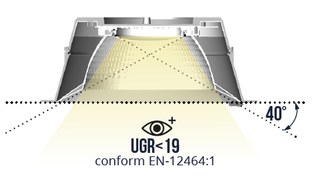 Pragmalux LED Downlight Essence UGR IP54 sort max. 15W 3000K-6000K 3-CCT maks. 2000lm 60D Ø176 Yderstørrelse - Hulstørrelse Ø150 UGR<19 inkl. TCI Casambi-driver