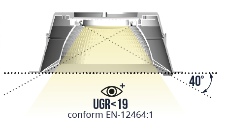 Pragmalux LED Downlight Essence UGR IP54 wit max. 21W 3000K-6000K 3-CCT max. 2800lm 60D Ø226 Buitenmaat - Gatmaat Ø200 UGR<19 Excl. LED Driver-3