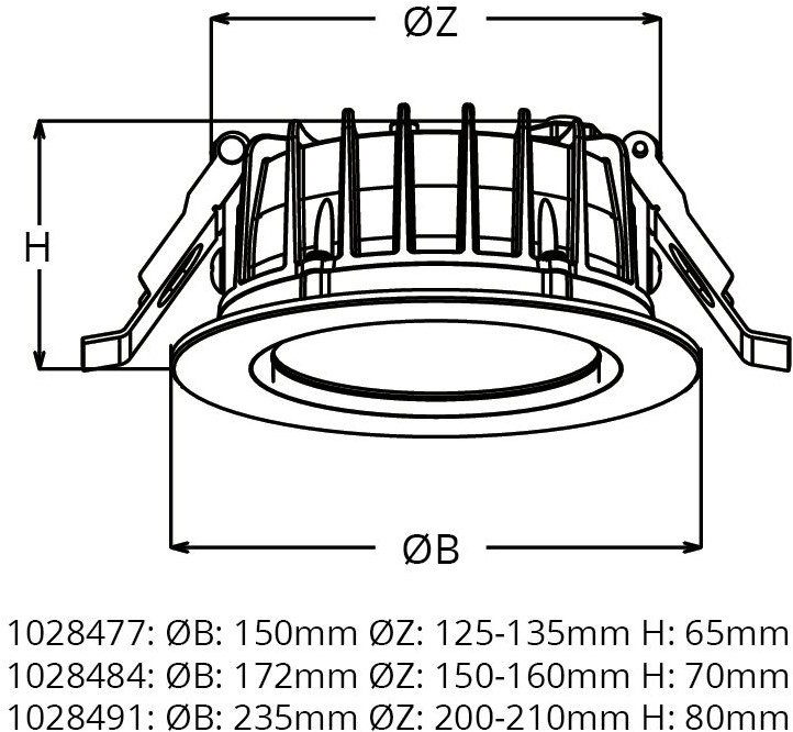 Pragmalux LED Downlight Fora IP65 Ø235 - Ø200 38W 3800-3850lm 3000K-4000K 2-CCT hvid +IP65 Driver