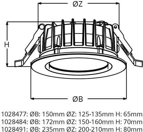 Pragmalux LED Downlight Fora IP65 Ø235 - Ø200 25-35W 2400-3550lm 3000K-4000K 2-CCT wit +Universele LED Driver (DALI2, 1-10V, Push-dim)-3