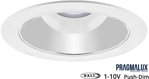 Pragmalux LED Downlight Spectre SR IP54 10-25W 3000K-5700K 3-CCT 1150-2750lm Ø228 Buitenmaat - Gatmaat Ø200-210 +Universele LED Driver (DALI2, 1-10V, Push-dim) (2x26W)