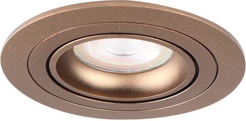 Pragmalux Inbouwspot Alpha Rond Kantelbaar Bronze RAL8000 - Incl. GU10 Fitting-1