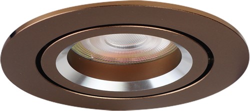 Pragmalux Inbouwspot met bladveren Aura Rond Kantelbaar Bronze RAL8000 - Incl. GU10 Fitting-1