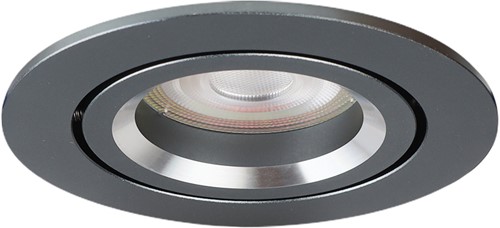 Pragmalux Inbouwspot met bladveren Aura Rond Kantelbaar Gunmetal RAL7031 - Incl. GU10 Fitting-1