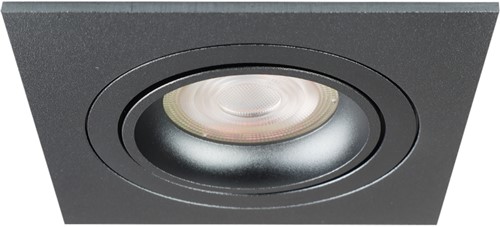 Pragmalux Inbouwspot Boxy Vierkant Kantelbaar Gunmetal RAL7031 - Incl. GU10 Fitting-1