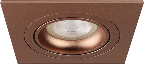 Pragmalux Inbouwspot met bladveren Boxy Vierkant Kantelbaar  Rosé goud RAL1024 - Incl. GU10 Fitting-1