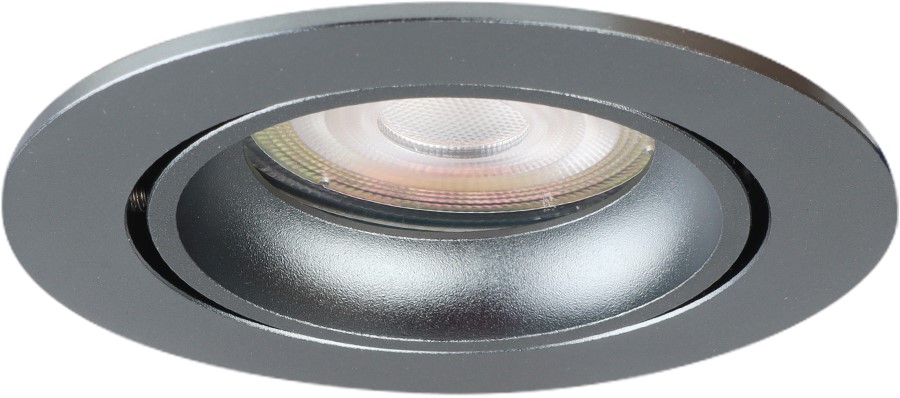 Pragmalux indbygget spotlight med bladfjedre Delta Round Tiltable Gunmetal RAL7031 - inkl. GU10 Fitting