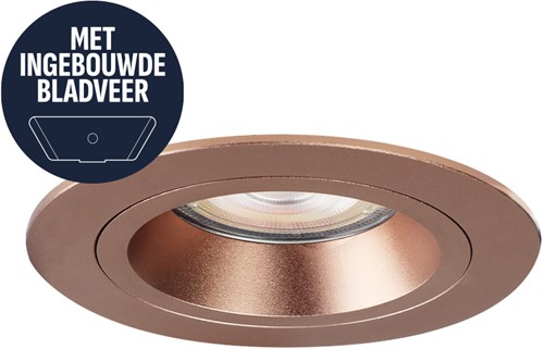 Pragmalux Inbouwspot met bladveren Ados Rond  Rosé goud RAL1024 - Incl. GU10 Fitting