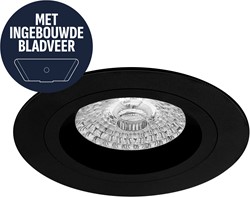 Pragmalux Inbouwspot met bladveren Ados Rond zwart RAL9004 - Incl. GU10 Fitting