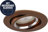 Pragmalux Inbouwspot met bladveren Aura Rond Kantelbaar Bronze RAL8000 - Incl. GU10 Fitting