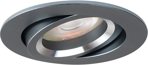Pragmalux Inbouwspot Aura Rond Kantelbaar Gunmetal RAL7031 - Incl. GU10 Fitting