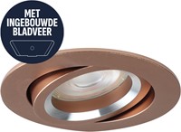 Pragmalux Inbouwspot met bladveren Aura Rond Kantelbaar  Rosé goud RAL1024 - Incl. GU10 Fitting