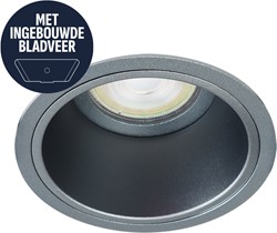 Pragmalux Inbouwspot met bladveren Mido Rond Gunmetal RAL7031 - Incl. GU10 Fitting