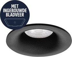 Pragmalux Inbouwspot met bladveren Nero Rond zwart RAL9004 - Incl. GU10 Fitting