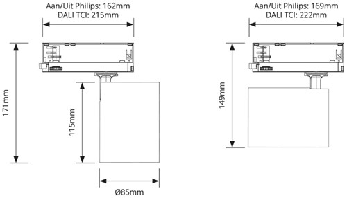 Pragmalux LED 3-Fase Railspot Punto 24W 3500lm 4000K CRI>90 38D zwart RAL9005-2
