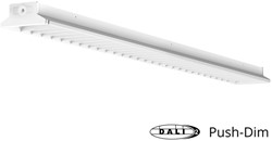 Pragmalux LED Balvast Sporthalarmatuur Sparta Eco IK08 50-80W 4000K 8000-12500lm DALI wit RAL9003