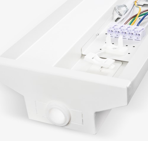 Pragmalux LED Balvast Sporthalarmatuur Sparta Eco IK08 50-80W 4000K 8000-12500lm wit RAL9003 + Noodmodule 1uur zelftest-1