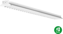 Pragmalux LED Balvast Sporthalarmatuur Sparta Eco IK08 50-80W 4000K 8000-12500lm wit RAL9003 + Noodmodule 1uur zelftest