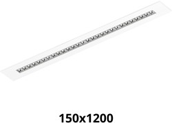 Pragmalux LED Bandrasterarmatuur Optic hoogglans reflector 145x1195mm 26-36W 3600-4800lm 3000K-3500K-4000K 3CCT CRI>90 UGR<16 wit RAL9003 + Philips driver + plenum
