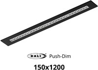 Pragmalux LED Bandrasterarmatuur Optic hoogglans reflector 145x1195mm 36W 4400-4800lm 3000K-3500K-4000K 3CCT CRI>90 UGR<16 zwart RAL9005 + Philips DALI driver + plenum